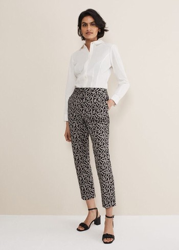 Phase Eight Fran Cigarettes Trousers Black/Grey Australia | CQ4368791